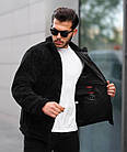 Чоловіча куртка Prada чорна плюшева без капюшона Куртка тедді Прада весняна осіння, фото 3