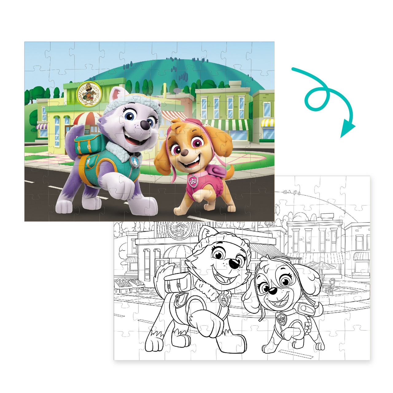 Дитячий пазл 2 в 1 Paw Patrol Скай і Еверест Dodo (60 елементів) 200161