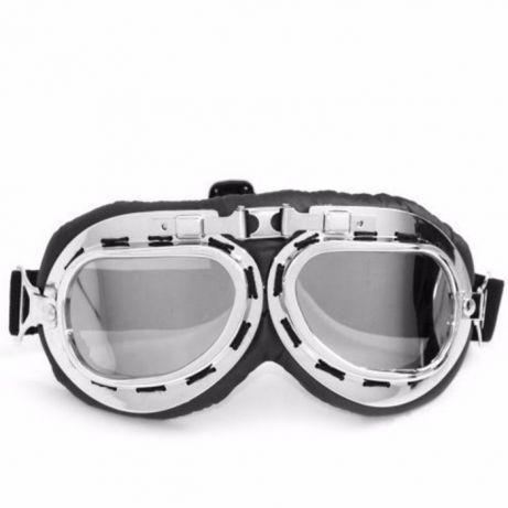 Окуляри льотчика RESTEQ, мотоциклетні окуляри Ретро Вінтаж Авіатор захисні окуляри Silver