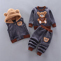 Детский теплый костюм «Bear cub» Темно-серый 100р