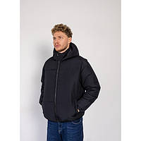 Стильная однотонная модная мужская ветровка черного цвета, ветрозащитная куртка повседневная черная 2XL-3XL