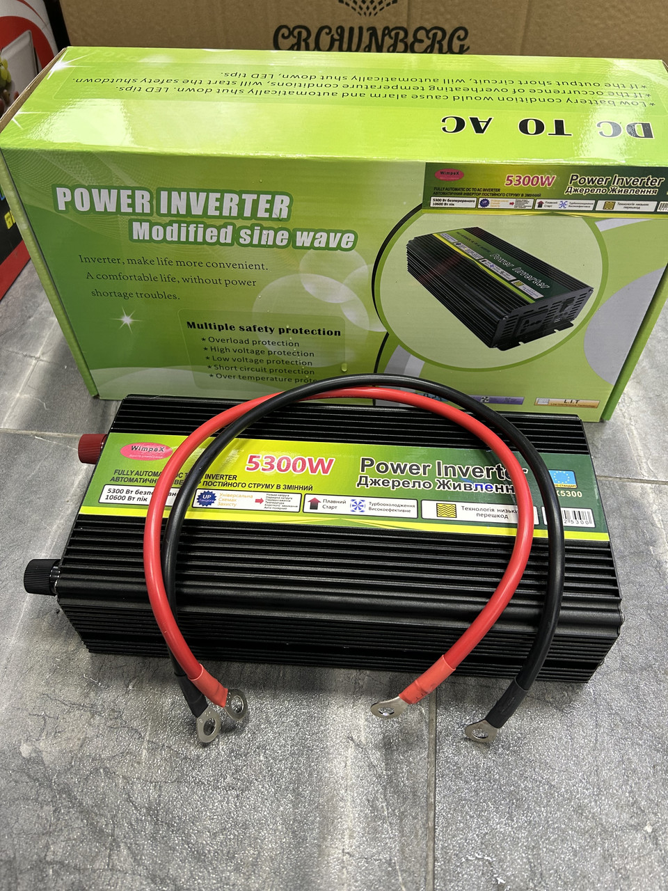 Перетворювач напруги автоінвертор Power Inverter WX 5300 W 24 V 220 V