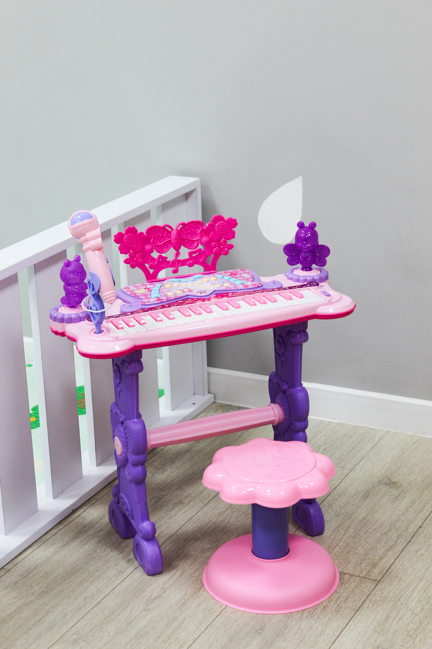 Синтезатор 6618 зі стільчиком на ніжках, фото 1