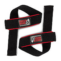 Кистьові лямки з пом'якшуючою підкладкою Gorilla Wear Padded Lifting Straps Black/Red (63 см, пара)