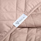 Покривало на ліжко диван 220х240 см IDEIA стьобане двостороннє якісна стібка мікрофібра беж, фото 3