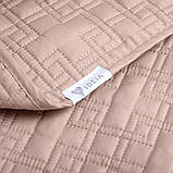 Покривало на ліжко диван 220х240 см IDEIA стьобане двостороннє якісна стібка мікрофібра беж, фото 4