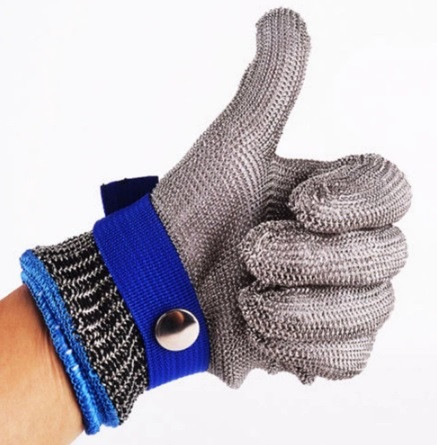 Кільчужна рукавичка RESTEQ S з нержавіючої сталі, рукавички від порізів, захисні порізостійкі