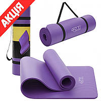 Коврик для фитнеса и йоги 4FIZJO NBR 180x60 см Нескользящий каремат для гимнастики Мат для тренировок Violet