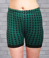 Теплые женские полу панталоны оптом с высокой посадкой зеленые (гусиные лапки), трусы для женщин р.52 56 60 56