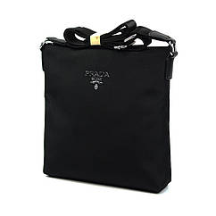 Тканина чоловіча маленька сумка органайзер на плечі, Чорна текстильна сумочка планшетка з нейлону