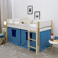 Детская кровать-чердак с верхними бортиками и лестницей "Luna" кровать для детей для подростков