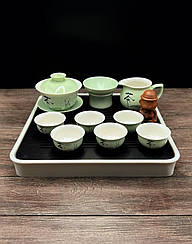 Чайна церемонія з гайванью, кераміка (білий) на 6 персон