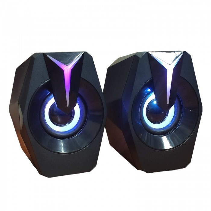 Комп'ютерні колонки акустика 2.0 USB Music FT K8 з RGB-підсвіткою, фото 1