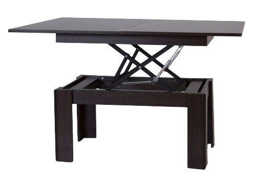 Стіл-трансформер Баттерфляй Венге журнальний із підіймальним механізмом для кухні та вітальні, фото 1
