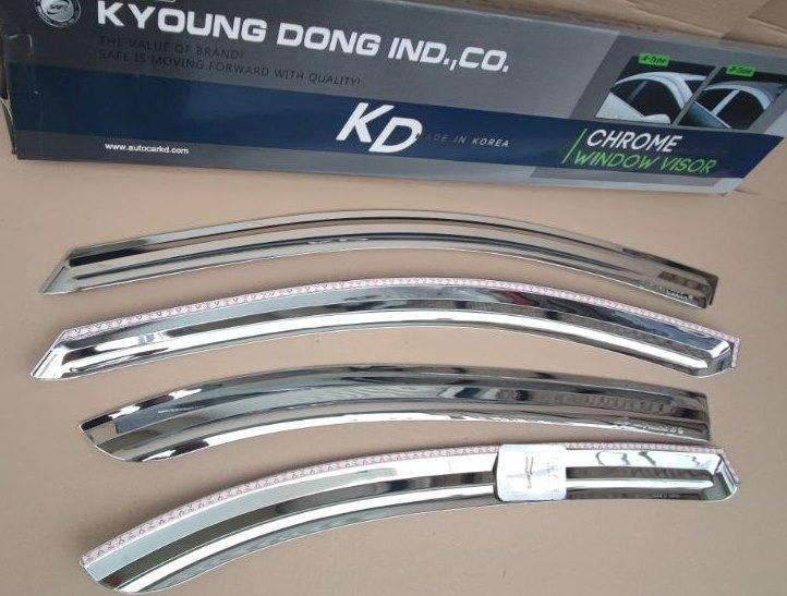 Дефлектори вікон Safe Chrome на Chevrolet Malibu Sd 2011-2015 Вітровики хром Сафе на Шевролі Малібу седан, фото 1
