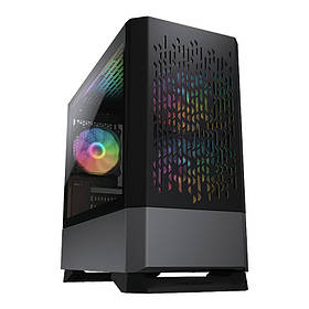 Ігровий корпус для ПК, 2*3.5"+6*2.5", 3*120 мм, mATX/mini-ITX Cougar MG140 AIR RGB (Black) - MegaLavka