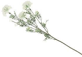 Штучна гілка Даїса, матеріал - пластик, 80см, колір-білий із зеленим