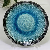 Тарелка керамика Блу-лейк 31,2 см круглая сервировочная керамическая тарелка блюдо голубая
