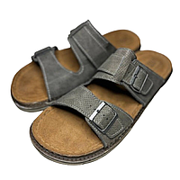 Чоловічі шльопанці сандалії Easy Street з двома металевими пряжками на ремінцях та м'якою шкіряною устілкою