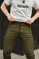 Мужские зеленые коттоновые штаны, базовые мужские полуспортивные штаны хаки на теплую погоду