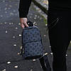 Чоловіча сумка-слінг Louis Vuitton Grey барсетка еко шкіри з регульованим ремінцем через плече для чоловіків, фото 8