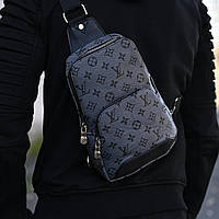 Мужская сумка-слинг Louis Vuitton Grey барсетка эко кожи с регулированным ремешком через плечо для мужчин