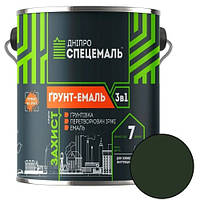 Ґрунт-Емаль 3в1 антикорозійна Темно-зелена Дніпро СПЕЦЕМАЛЬ 2,8 кг
