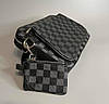 Чоловіча сумка Louis Vuitton Grey Луї Вітон сумка трійка еко шкіра з регульованим ремінцем на одне плече LV, фото 9