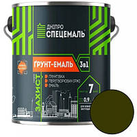 Ґрунт-Емаль 3в1 антикорозійна хакі мат Дніпро СПЕЦЕМАЛЬ 2,5 кг