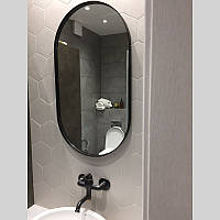 Овальное зеркало в стиле лофт 60х80 INSANA Black 3