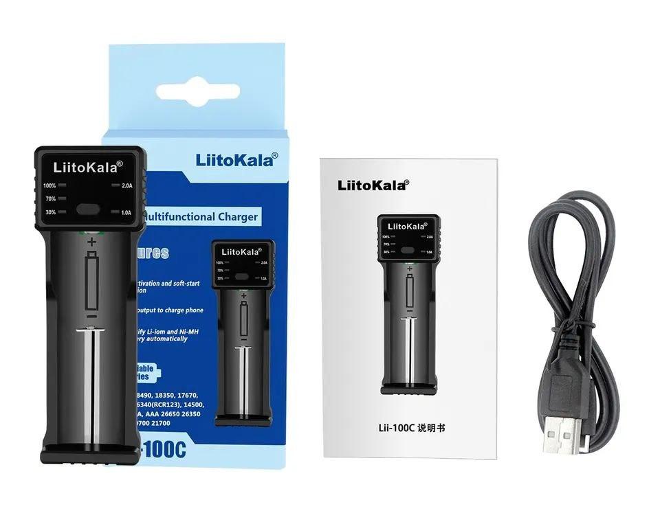 Розумний зарядний пристрій Liitokala Lii-100C 26650 18650 16340 (RCR123) 14500 LiFePO4 1,2 В Ni-MH Ni-Cd та ін., фото 1