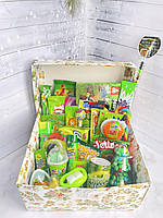 Большой зеленый Box с игрушкой майнкрафт и сладостями, Подарок на день рождения для мальчика, Детские сладости