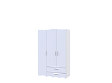 Тридверна шафа Ектор Doros 1800х1160х495 мм розпашна біла для одягу, фото 4