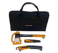 Подарочный набор Fiskars Топор 1015640+точило 1000601+нож 1023619+пила 1000614 (2021284)