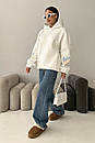 Жіноче тепле біле худі на флісі Ласт з тризубом 42-50 розміри, фото 6