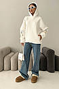Жіноче тепле біле худі на флісі Ласт з тризубом 42-50 розміри, фото 8