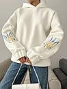Жіноче тепле біле худі на флісі Ласт з тризубом 42-50 розміри, фото 2