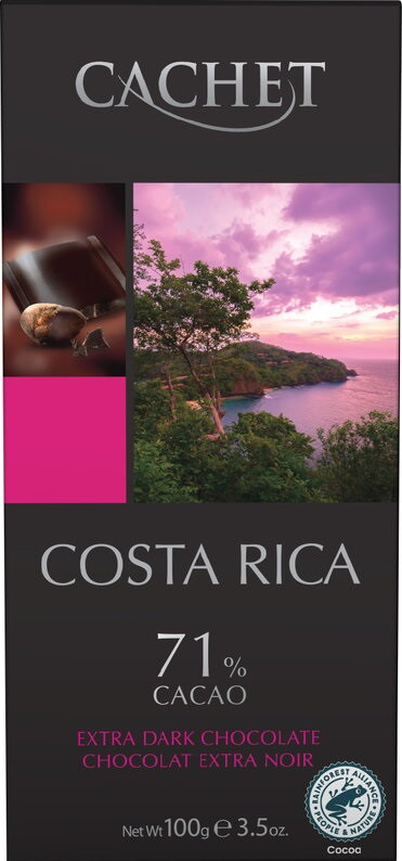 Шоколад Чорний Кашет Коста Ріка Cachet Dark Chocolate Costa Rica 71% Какао 100 г Бельгія, фото 1