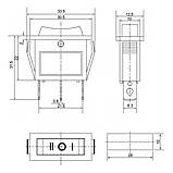 Клавішний перемикач KCD3-103, ON-OFF-ON 3pin чорний, фото 3
