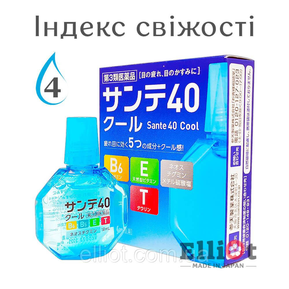 Sante 40 Cool краплі для очей з вітамінами охолоджуючі Японські 12мл