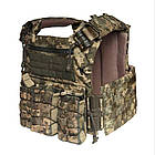 Плитоноска 2ARMOR з плитами 4+ клас ДСТУ 8782:2018 Cordura 1000D з напашником Піксель, фото 2