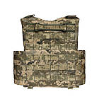 Плитоноска 2ARMOR з плитами 4+ клас ДСТУ 8782:2018 Cordura 1000D з напашником Піксель, фото 9