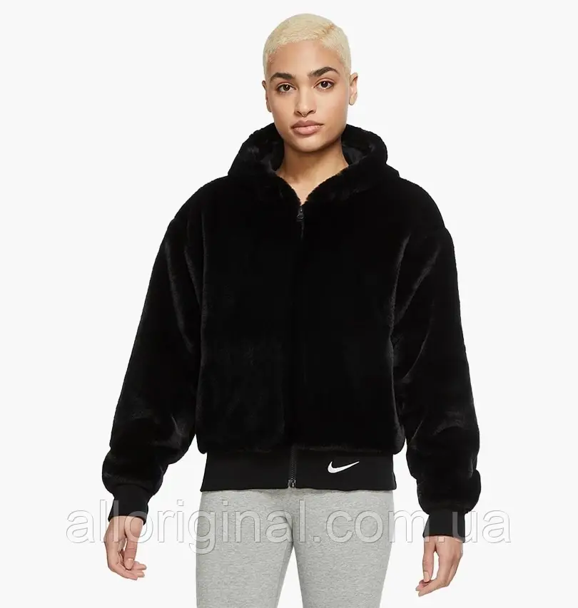 AllOriginal com ua Куртка Nike Sportswear Essentials Faux Fur Jacket Black Dd5116-010 РОЗМІРИ ЗАПИТУЙТЕ, фото 1
