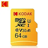 Швидкісна карта пам'яті MicroSD Kodak 64Gb U3 UHS-l V30 A1 Class 10 Оригінал, фото 2