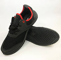 Мужские кроссовки из сетки 42 размер. Летние мужские кроссовки текстиль. Модель 12843. AB-937 Цвет: черный