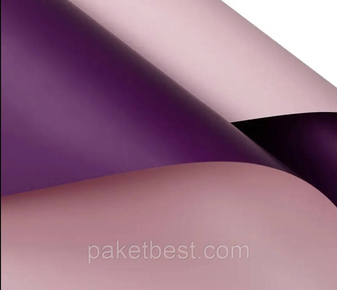 Калька для квітів двостороння ( 58х58 см) 20 штук  бордо-рожевий