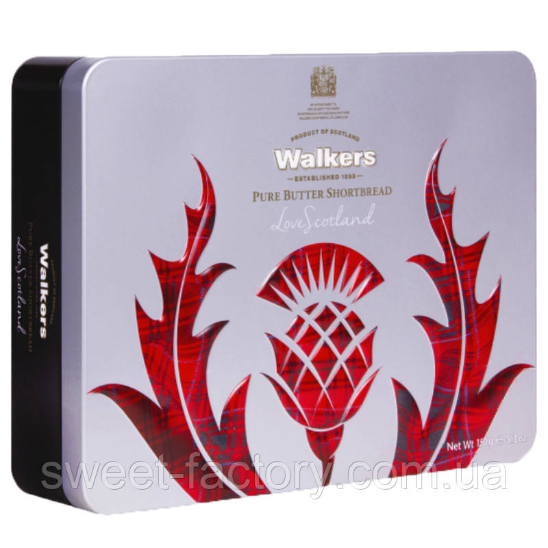 Печенье Walkers Pure Butter Shortbread Love Scotland Tin 150g жб, фото 1