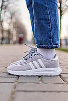 Женские легкие демисезонные качественные кроссовки Adidas Retropy White Grey ,стильные серые