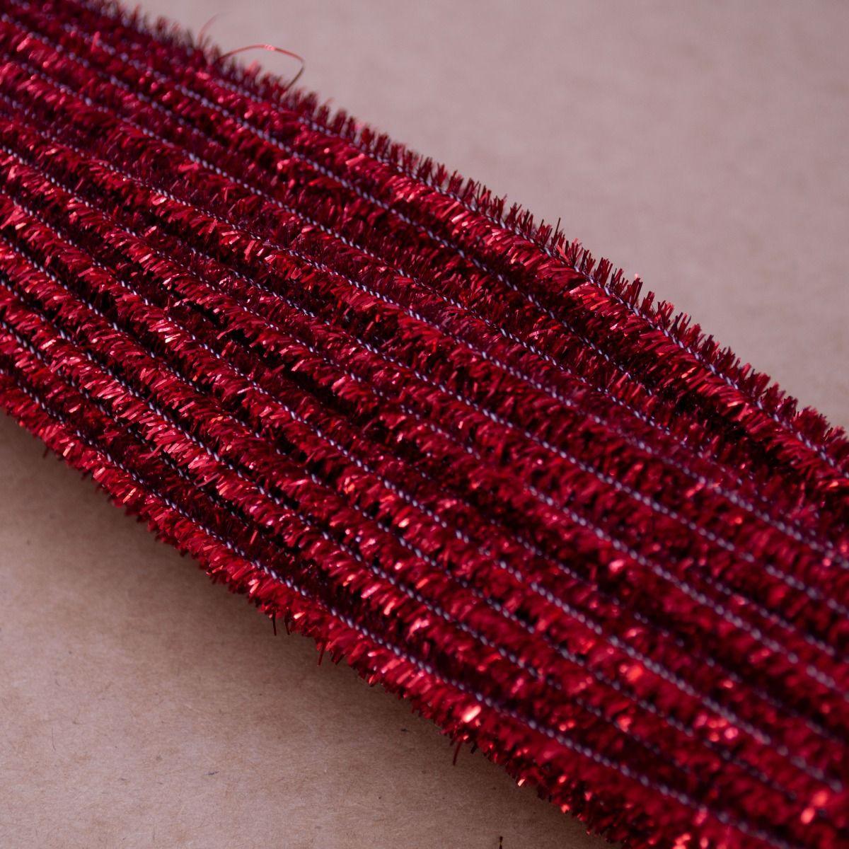 Сінельний дріт 30 см з люрексом (10 шт.) колір малиновий № 026, фото 1