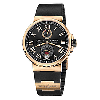 ULYSSE NARDIN LE LOCLE CHRONOMETRE TIME LAPSE COLLECTION 45MM GOLD BLACK. AAA